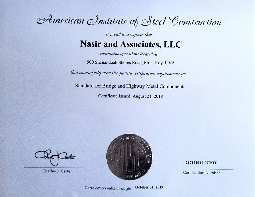 Read more about the article Nasir and Associates is now officially AISC Certified